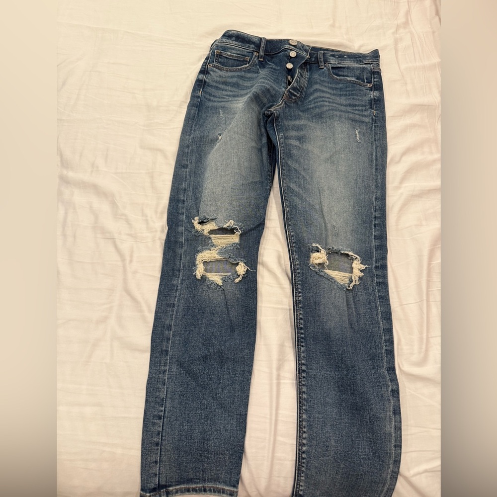 Express High Rise Distressed Denim Jeans